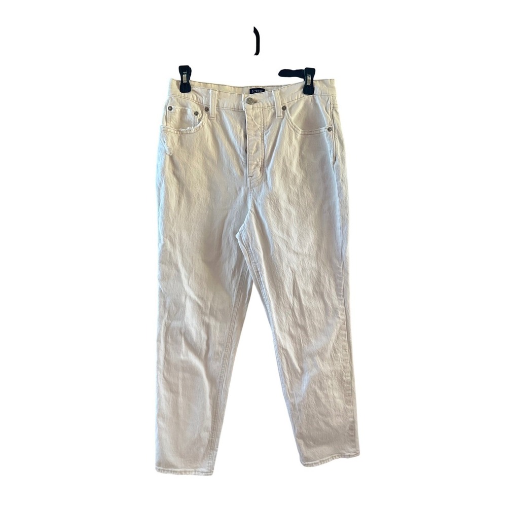 J. Crew Women's White Denim Straight Leg High Rise Jean Size 29 Classic, Staple